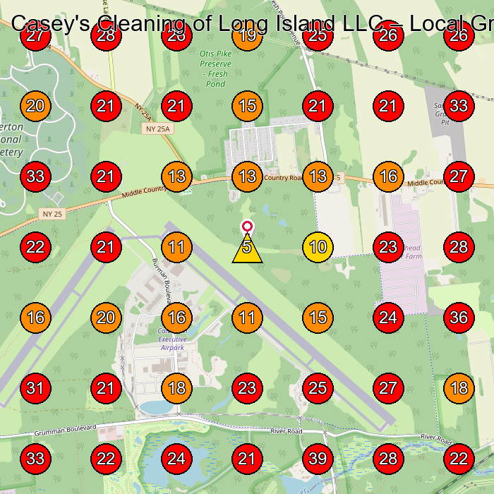 Casey's Cleaning of Long Island LLC GeoGrid visibility map for House Cleaning Service in None